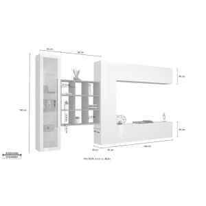 21419001_MARUSKA_DIM Parete Attrezzata Moderna per Soggiorno 350x30x180cm – ECHO