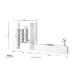 Parete Attrezzata Moderna per Soggiorno 350x30x180cm – ECHO