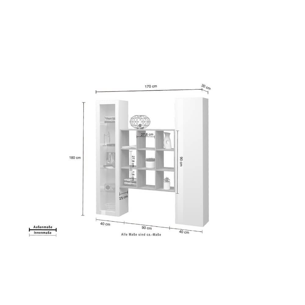 Parete Attrezzata Moderna per Soggiorno 170x30x180cm – ECHO