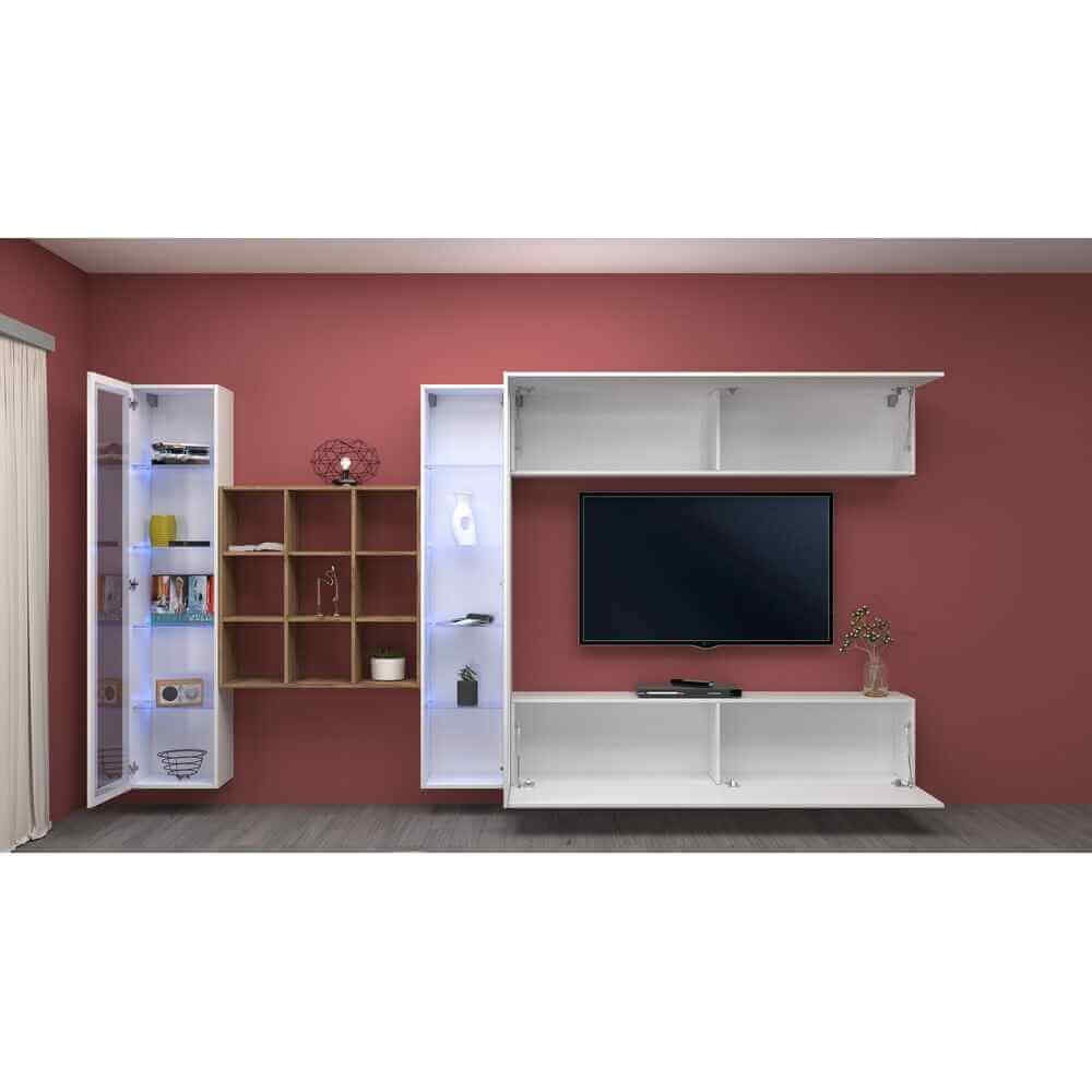 Parete Attrezzata Moderna per Soggiorno 350x30x180cm – ECHO
