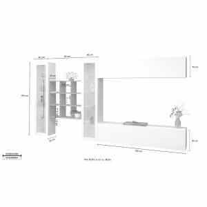 21419301_MARUSKA_DIM Parete Attrezzata Moderna per Soggiorno 350x30x180cm – ECHO