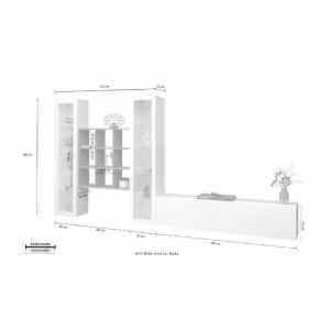 Parete Attrezzata Moderna per Soggiorno 350x30x180cm – ECHO