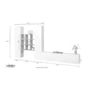 Parete Attrezzata Moderna per Soggiorno 350x30x180cm – ECHO