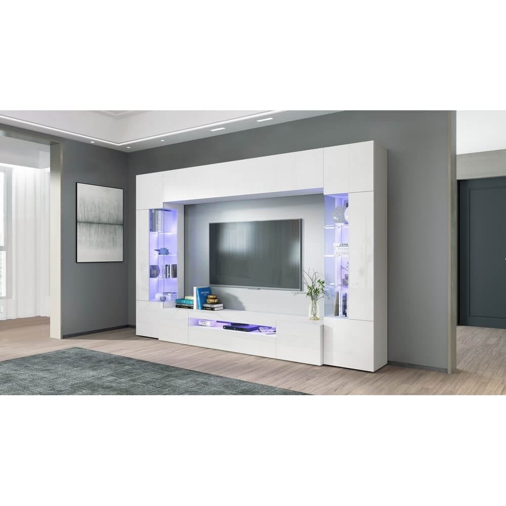 Parete Attrezzata Moderna per Soggiorno 290X40X191,2cm – QUANTUM