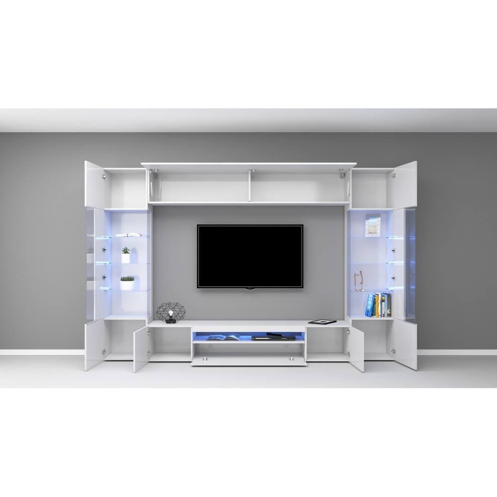 Parete Attrezzata Moderna per Soggiorno 290X40X191,2cm – QUANTUM