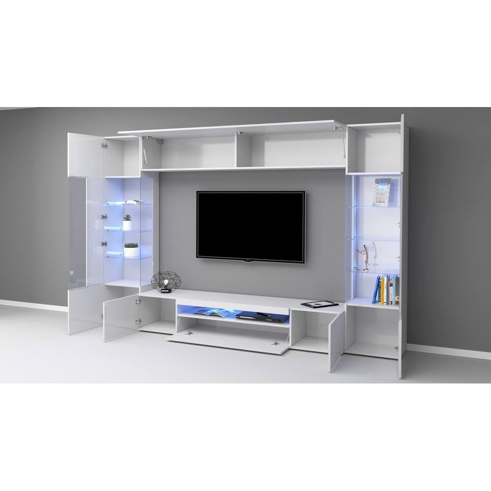 Parete Attrezzata Moderna per Soggiorno 290X40X191,2cm – QUANTUM