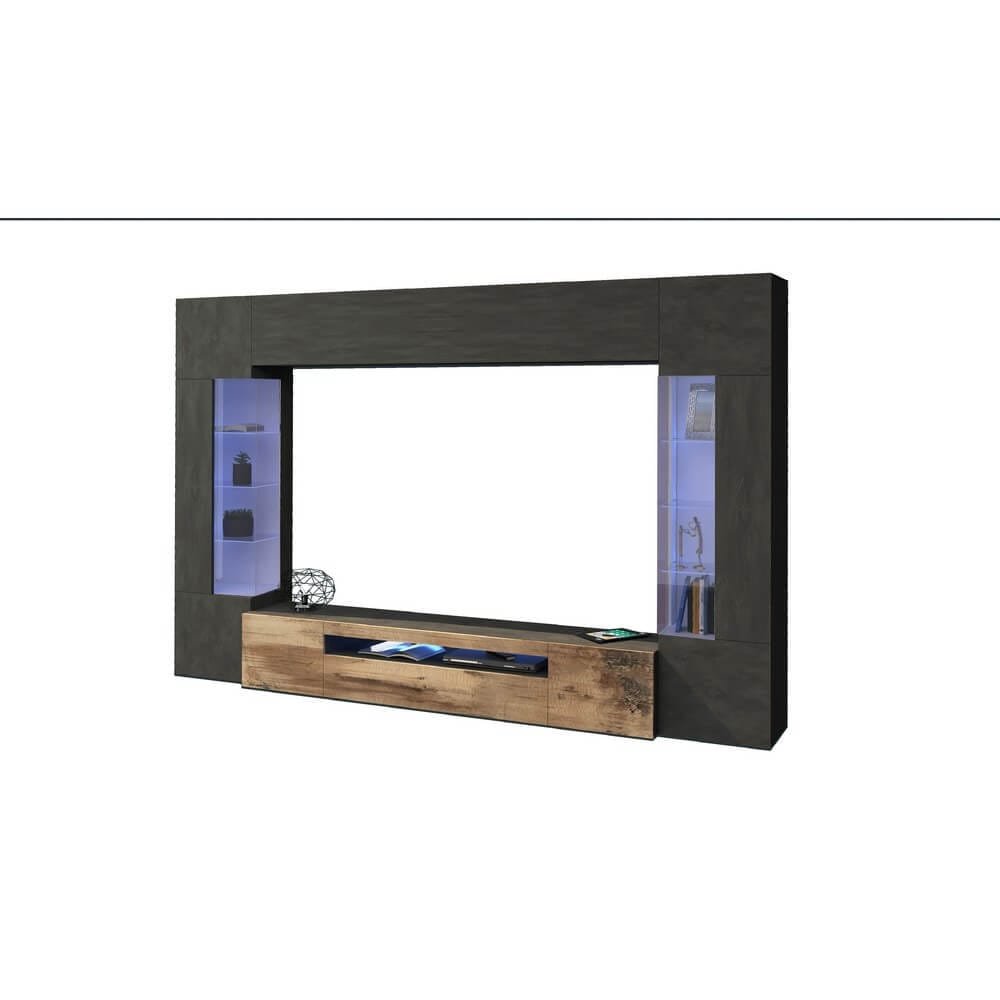 Parete Attrezzata Moderna per Soggiorno 290X40X191,2cm – QUANTUM