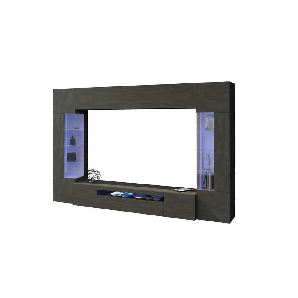 Parete Attrezzata Moderna per Soggiorno 290X40X191,2cm – QUANTUM