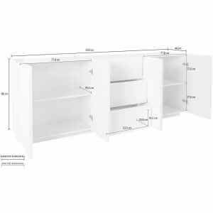 22340712_PING_DIM Madia 4 ante 3 cassetti per Soggiorno Moderna 224,1×44,2x86cm – PULSE