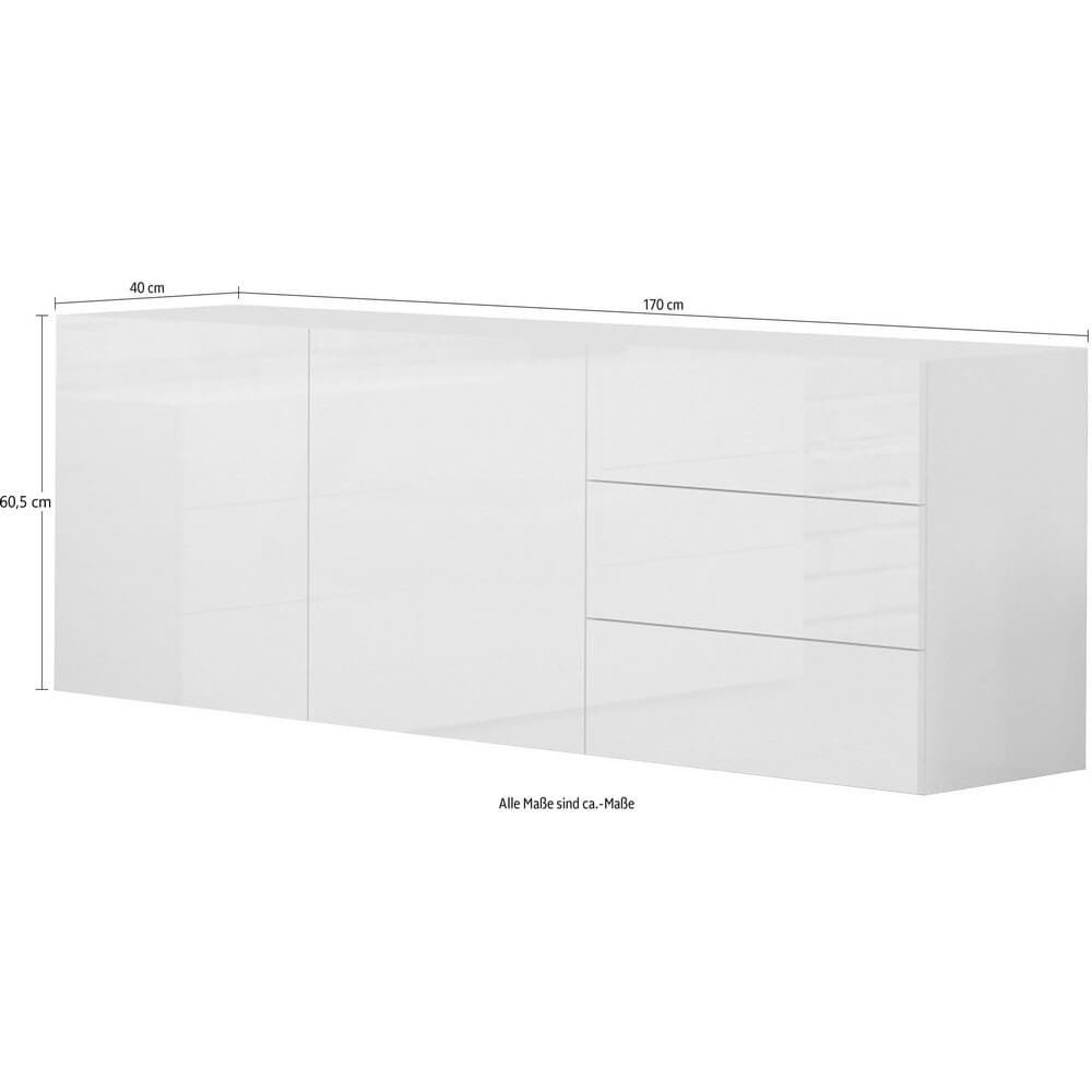 Madia 2 ante 3 cassetti per Soggiorno Moderna 170x40x35,2cm – NEXUS