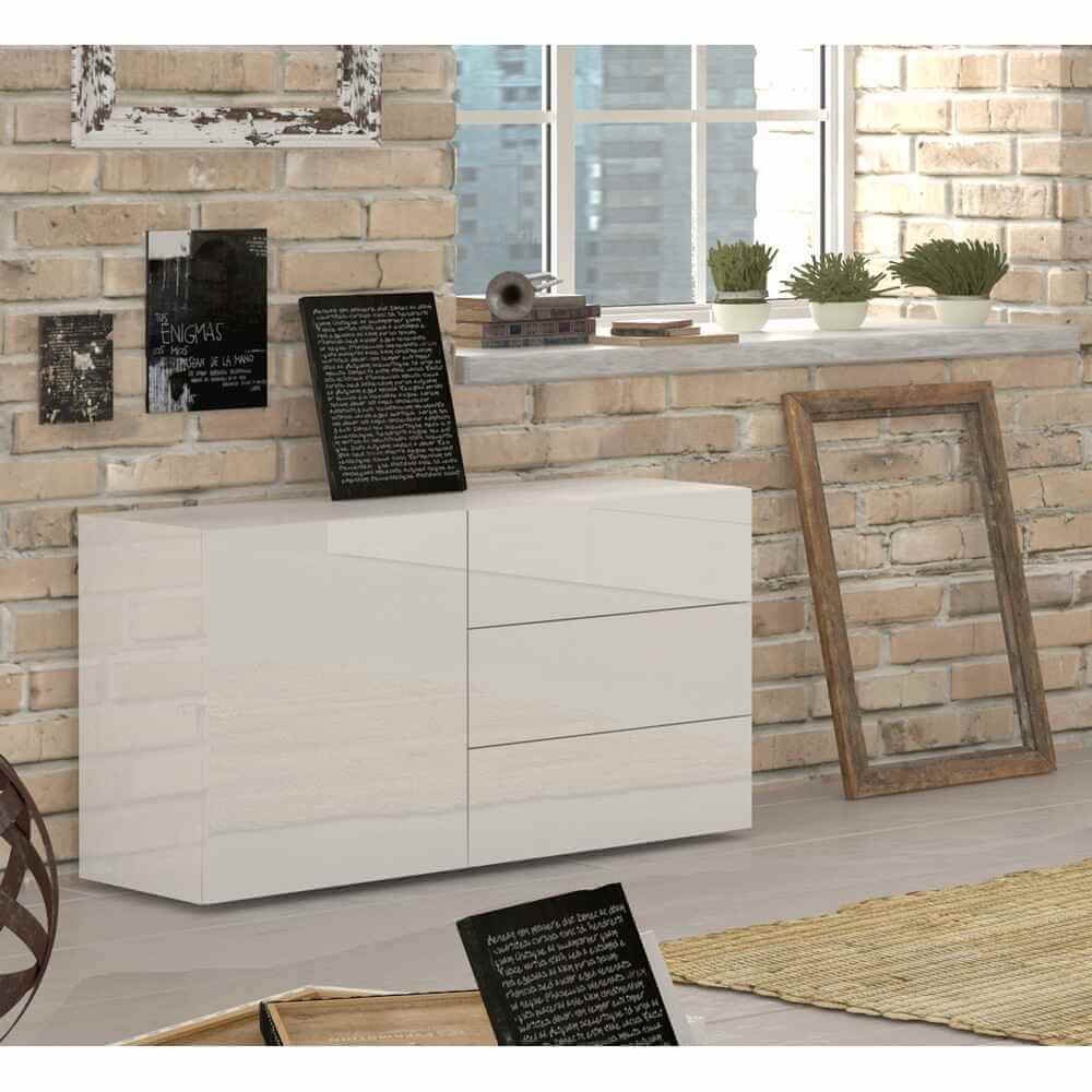 Madia 2 ante e 3 cassetti per Soggiorno Moderna 110x40x35,2cm – NEXUS