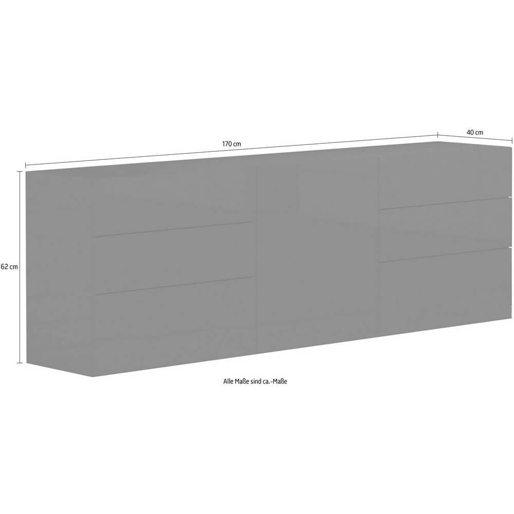 Madia 1 anta 6 cassetti per Soggiorno Moderna 170x40x35,2cm – NEXUS