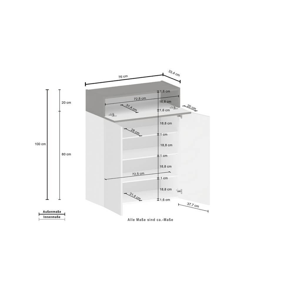 22710111_SAVONA_DIM Scarpiera 2 ante un ripiano 76x35x100cm – HORIZON