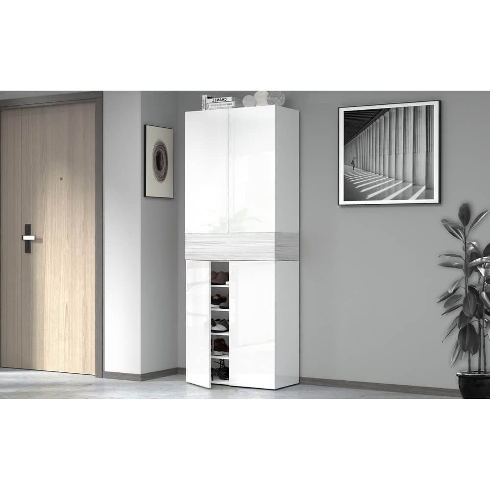 Scarpiera 4 ante un ripiano 76x35x200cm – HORIZON