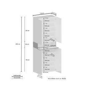 Scarpiera 4 ante un ripiano 76x35x200cm – HORIZON