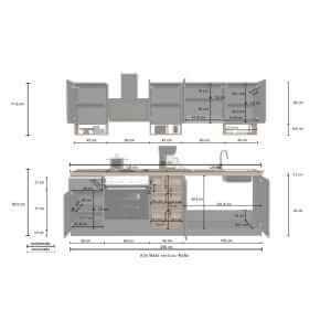 Composizione Cucina moderna 255X60-34X85-71cm – NAUTILUS