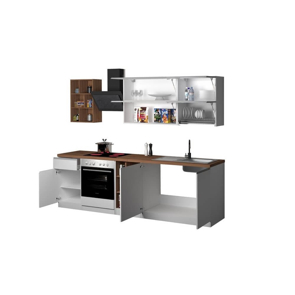 Composizione Cucina moderna 255X60-34X85-71cm – NAUTILUS