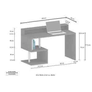 Scrivania con sopralzo e ripiano 140x60x92,5cm – HERMES