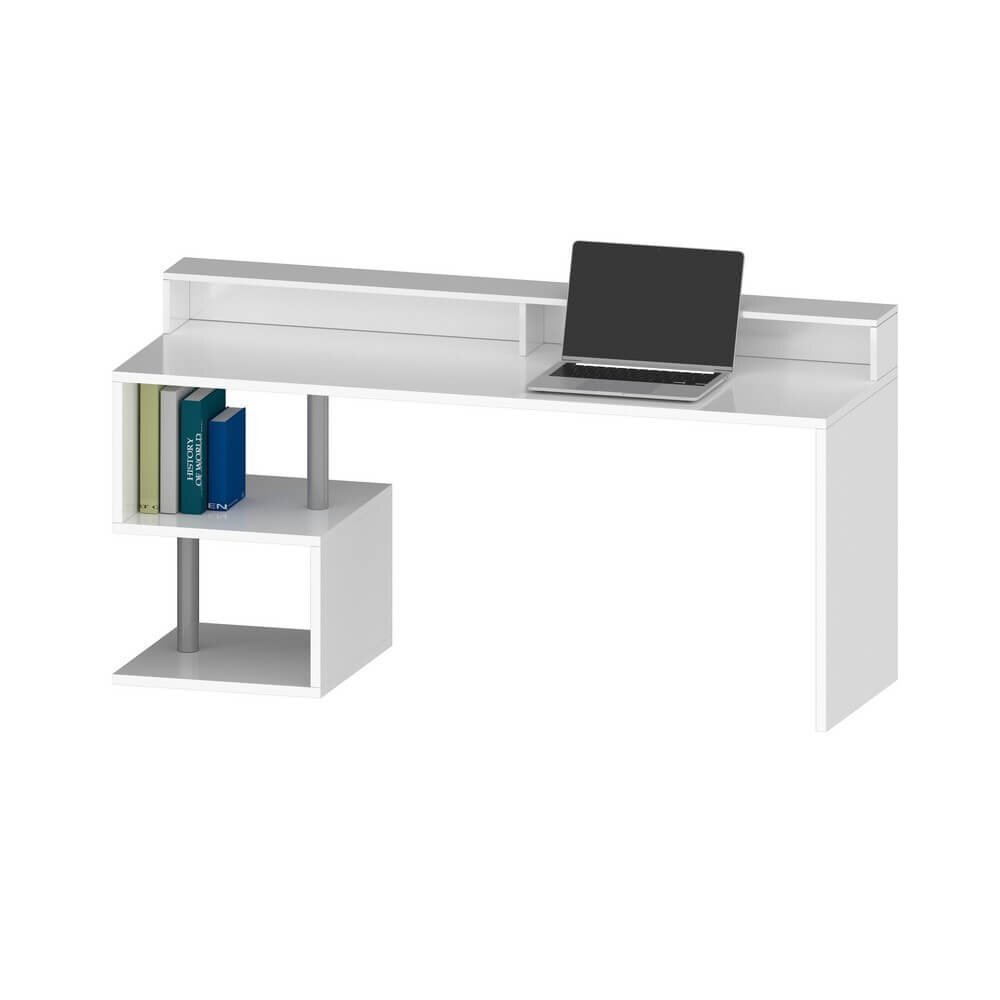 Scrivania Angolare con sopralzo e ripiano 180x60x92,5cm – HERMES