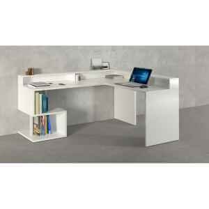 Scrivania Angolare con sopralzo e ripiano 160/180X60X92,5cm – HERMES