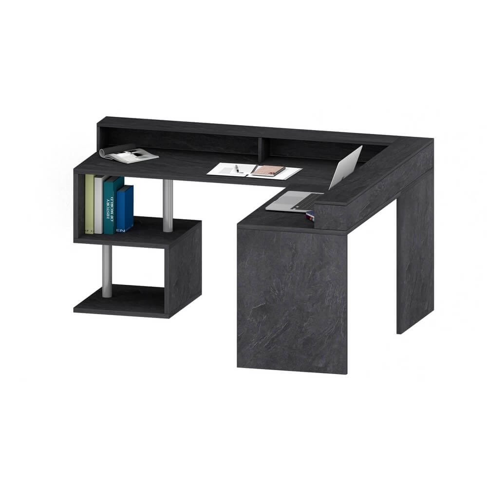 Scrivania Angolare con sopralzo e ripiano 160/180X60X92,5cm – HERMES