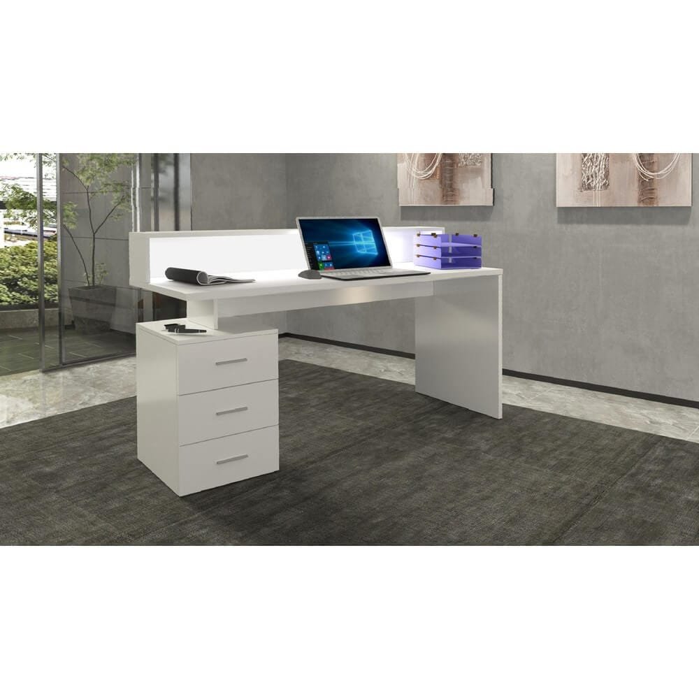 Scrivania con sopralzo e cassettiera 3 cassetti 160x60x90cm – NOVA