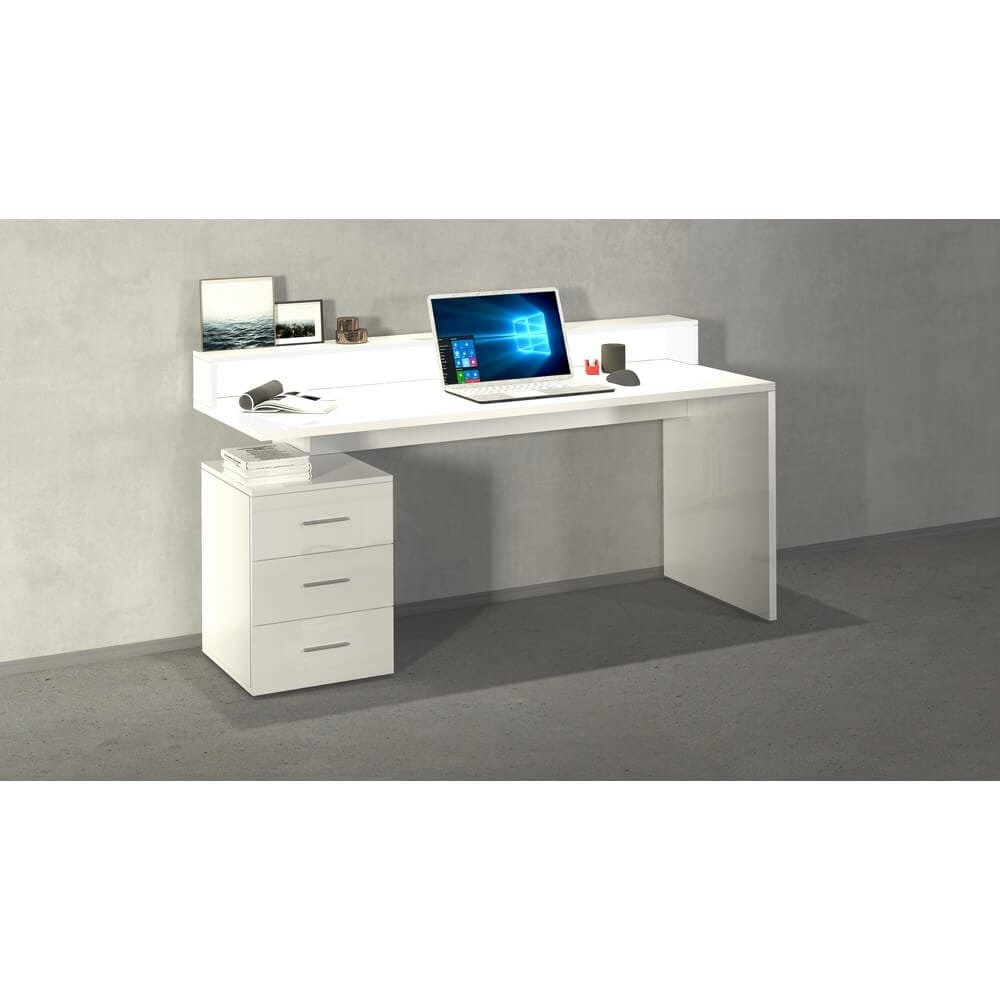 Scrivania con sopralzo e cassettiera 3 cassetti 160x60x90cm – NOVA