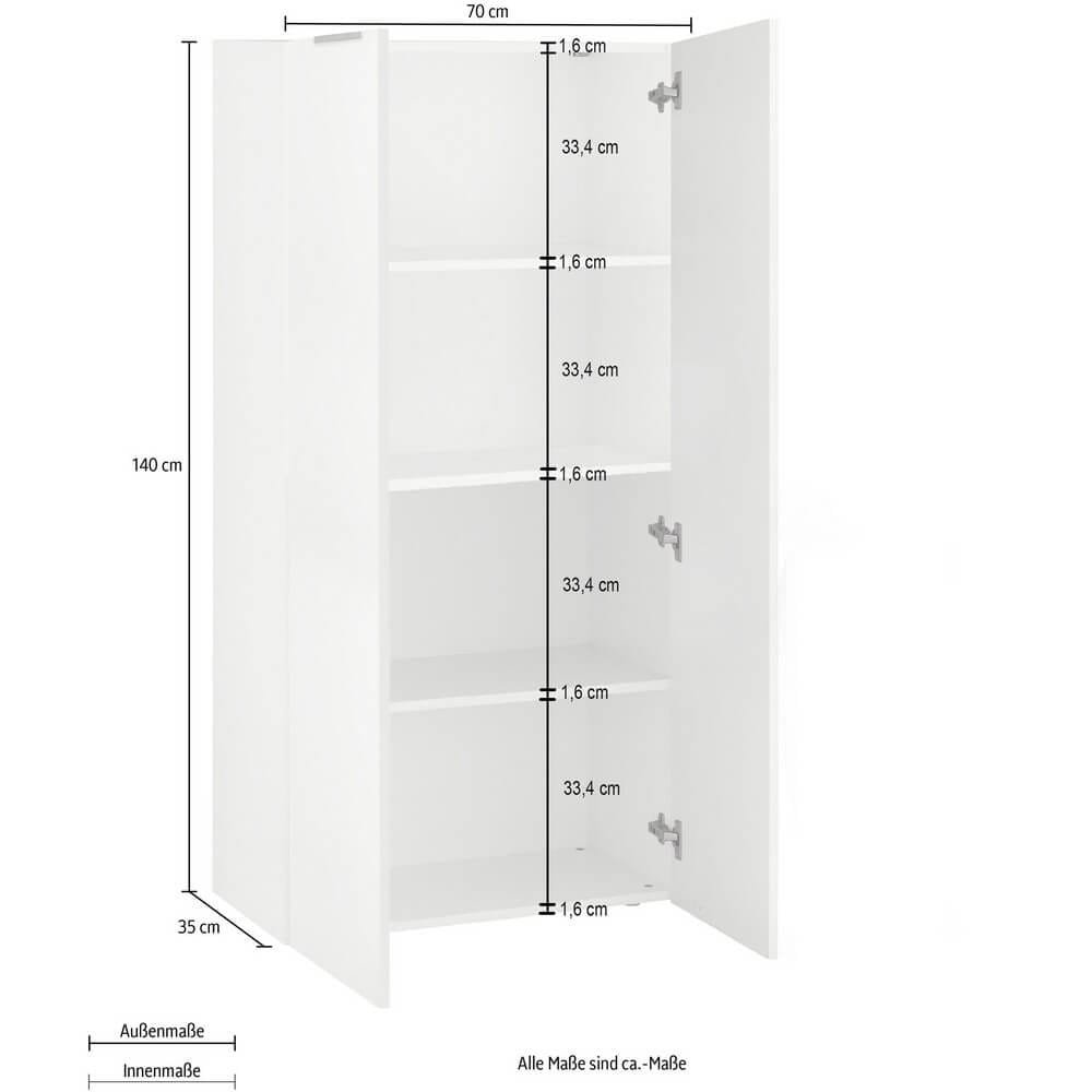 Libreria 2 ante 70x35x140cm – POSEIDON