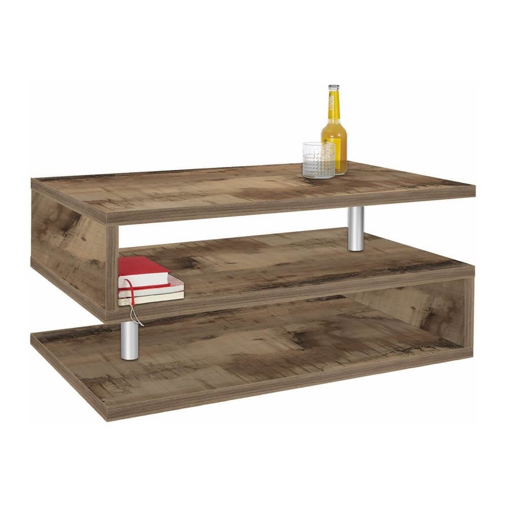 Tavolino da caffè doppio ripiano 90x55x41,5cm – ASTRA