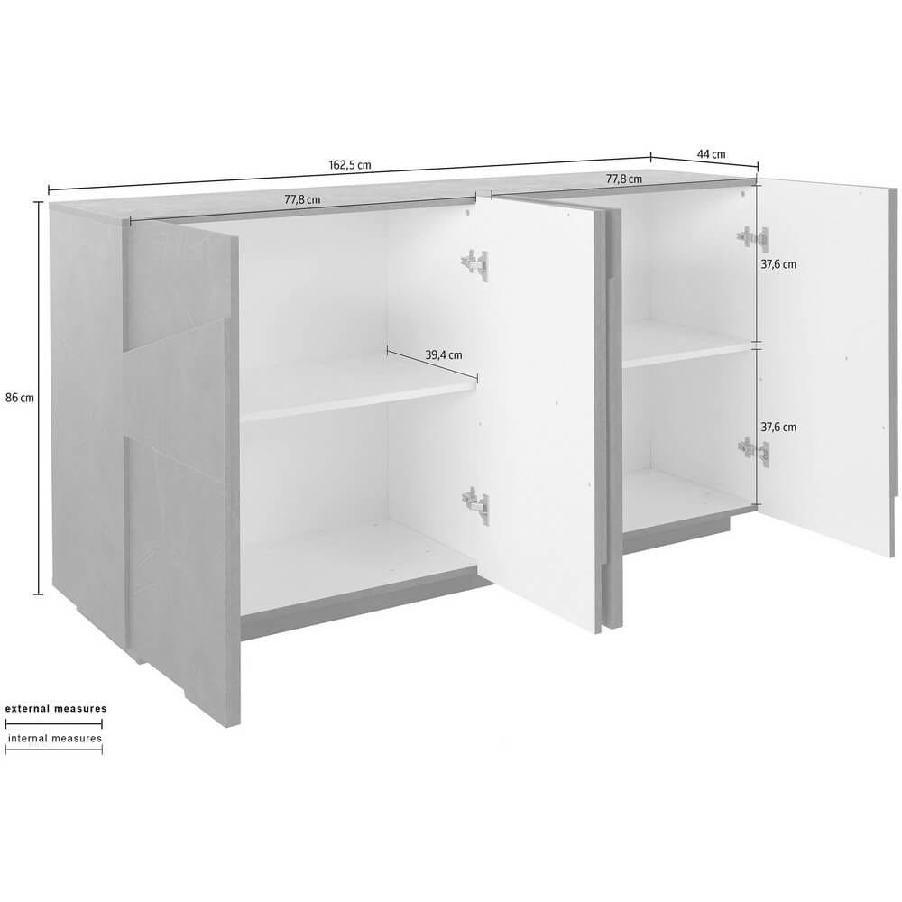 Madia 4 ante per Soggiorno Moderna 162,4×44,2x86cm – PULSE