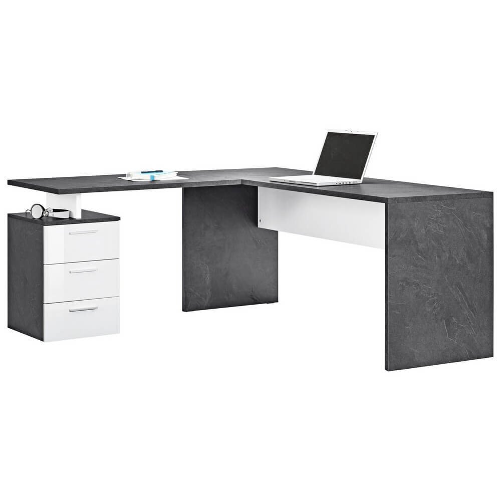 Scrivania da ufficio con cassettiera 3 cassetti 160×180/60x75cm – NOVA