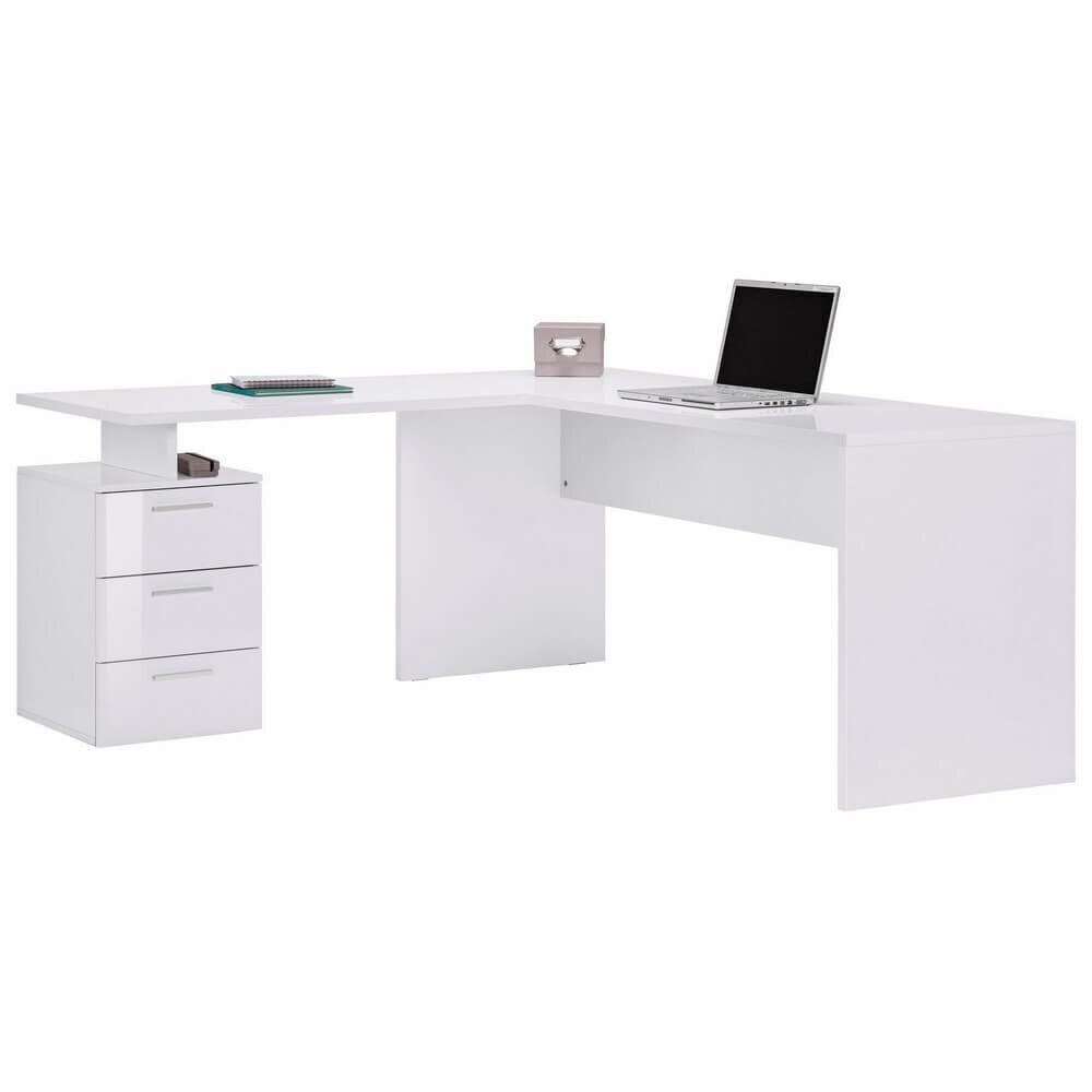 Scrivania da ufficio con cassettiera 3 cassetti 160×180/60x75cm – NOVA
