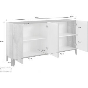 Madia 4 ante per Soggiorno Moderna 160x40x82+J353F352:AJ353F352:AJ354cm – ARTEMIS