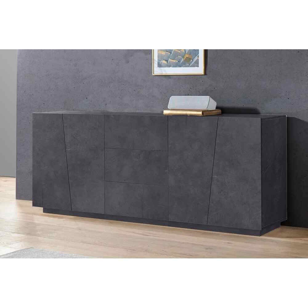 Madia per Soggiorno Moderna con 4 ante e 3 cassetti 220x43x86cm – GALAXIA