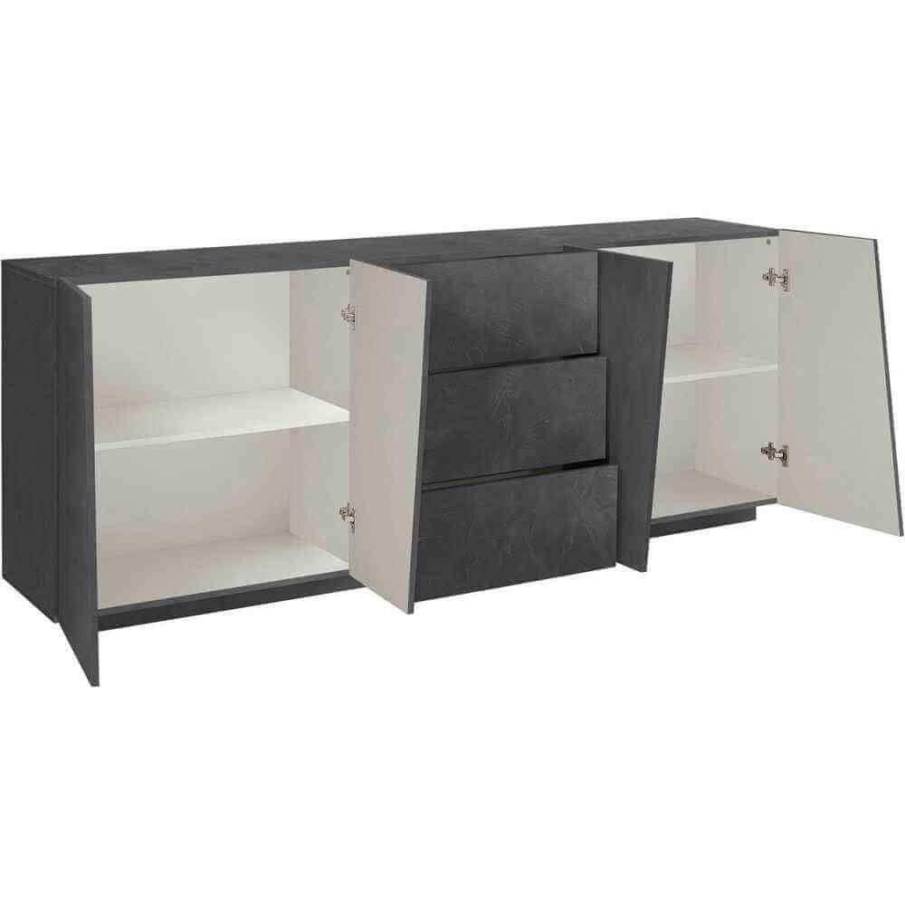 Madia per Soggiorno Moderna con 4 ante e 3 cassetti 220x43x86cm – GALAXIA