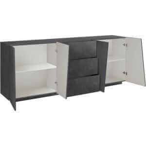 Madia per Soggiorno Moderna con 4 ante e 3 cassetti 220x43x86cm – GALAXIA