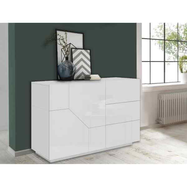 Madia 2 ante 3 cassetti per Soggiorno Moderna 140x43x86cm – NEBULA