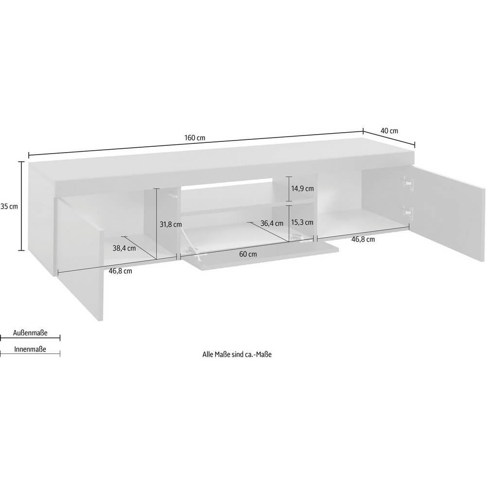 Mobile porta tv 2 ante con un’anta 160 160x40x35cm – SOLSTICE