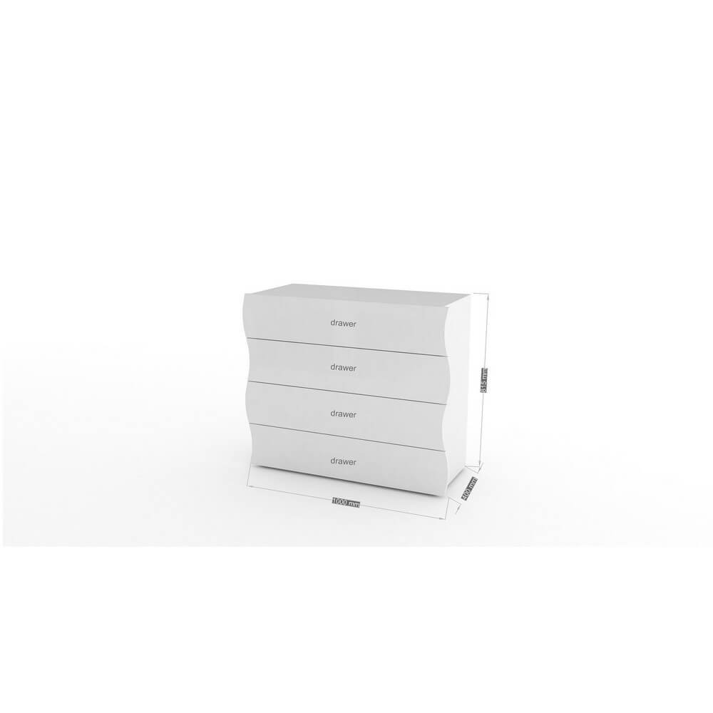 Comò Moderno per Camera Da Letto Con 4 Cassetti 98x40x81,5cm – APOLLO