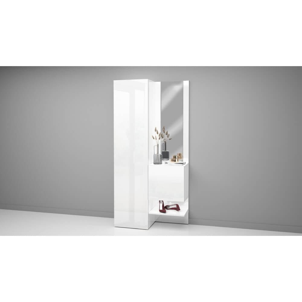 Mobile da ingresso con specchio e armadietto 90x35x191cm – PHOENIX