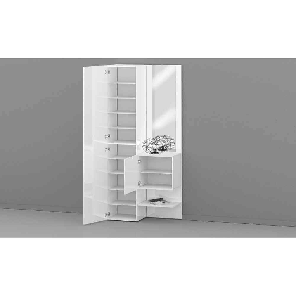 Mobile da ingresso con specchio e armadietto 90x35x191cm – PHOENIX