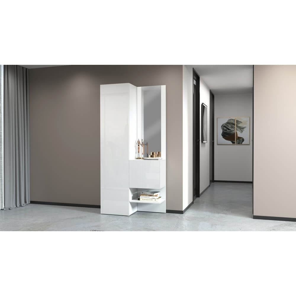 Mobile da ingresso con specchio e armadietto 90x35x191cm – PHOENIX