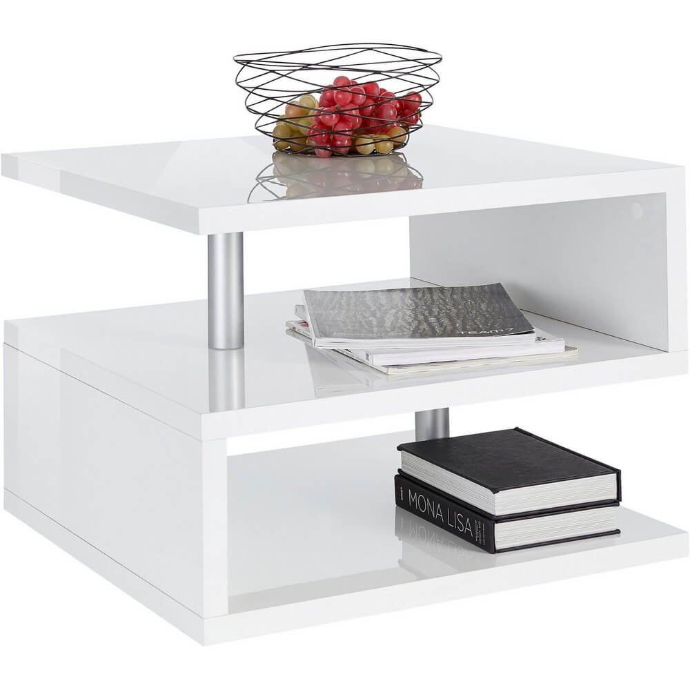 Tavolino da caffè doppio ripiano 55x55x41,5cm – ASTRA