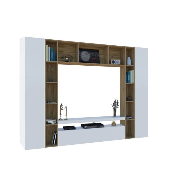 Parete Attrezzata Moderna per Soggiorno 270X35X210cm – CHRONOS