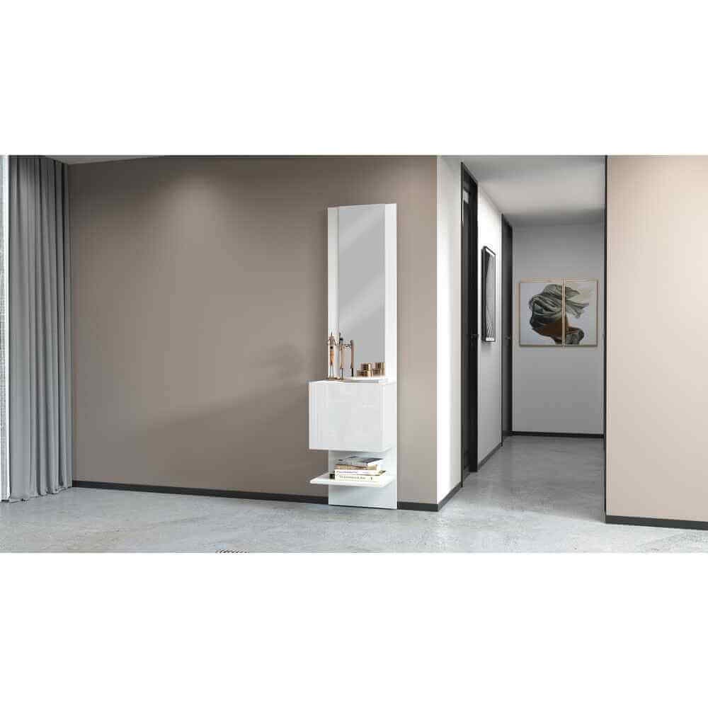 Mobile ingresso con Scarpiera e specchio 45x35x191cm – PHOENIX