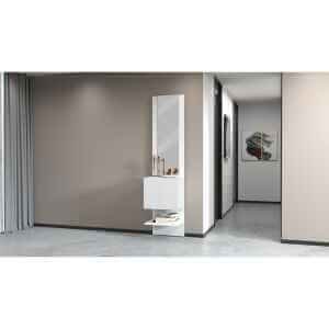 57000246_KOMPACT_AMB3 Mobile ingresso con Scarpiera e specchio 45x35x191cm – PHOENIX