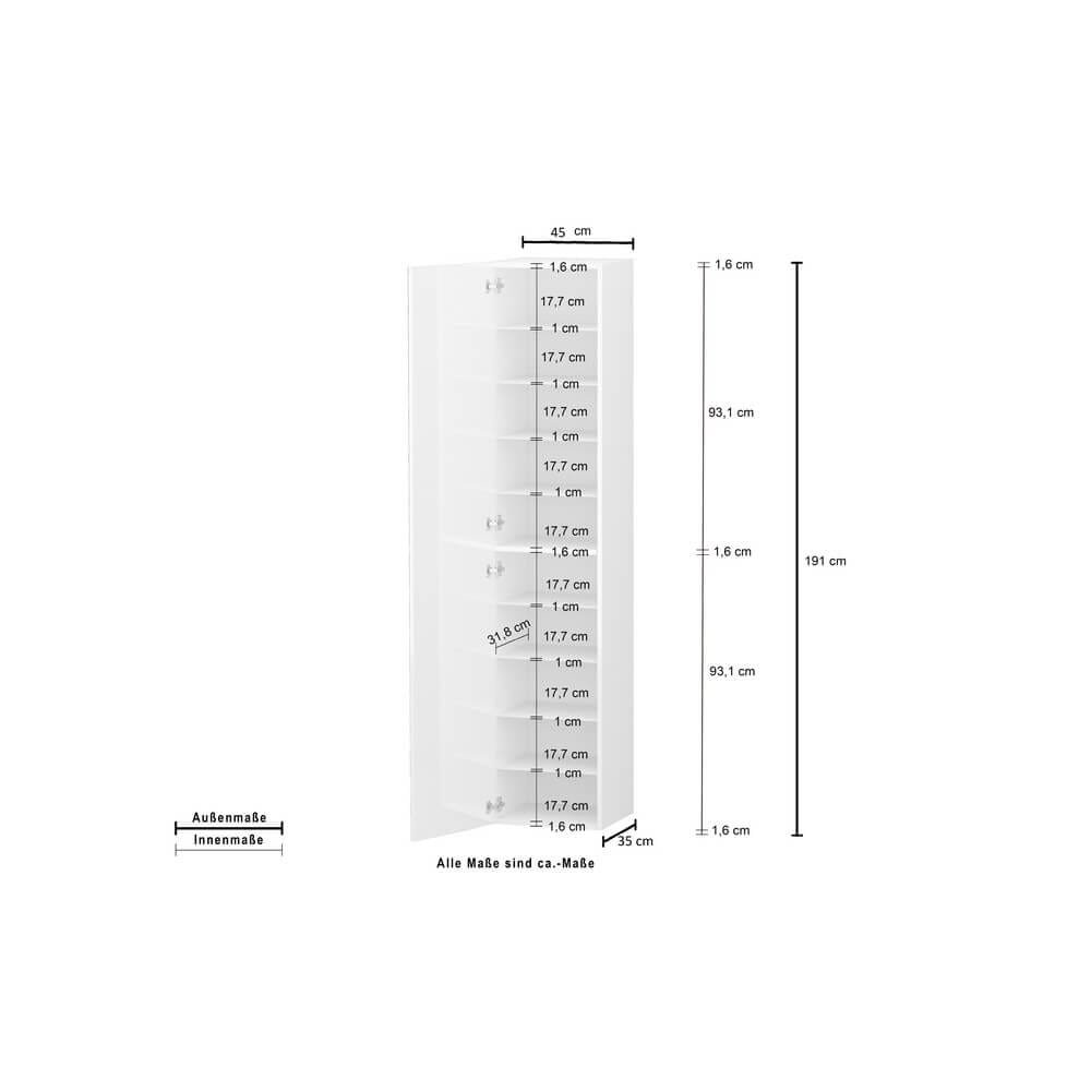 57815855_KOMPACT_DIM Armadio Scarpiera 45x35x191cm – PHOENIX