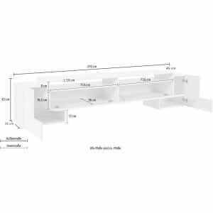 Mobile Porta Tv Moderno 210×35/45x45cm – APEX