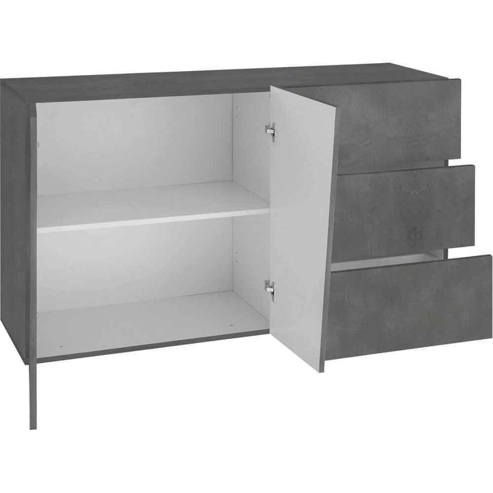 Madia con 2 ante e 3 cassetti per Soggiorno Moderna 140,9x43x86cm – GALAXIA