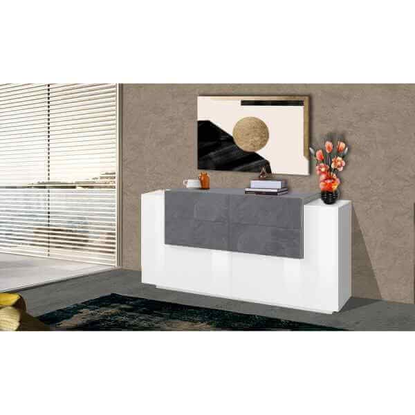 Madia 2 ante 4 cassetti per Soggiorno Moderna 160×40/45x86cm – ZENITH